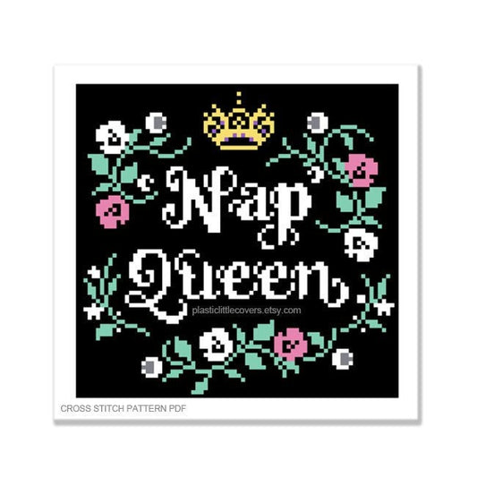 Nap Queen - Cross Stitch Pattern PDF.