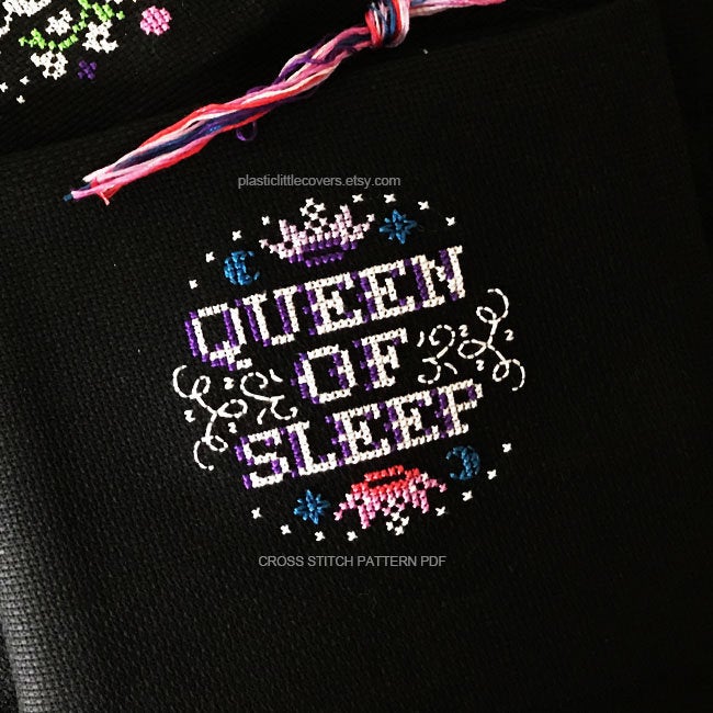 Queen of Sleep - Cross Stitch Pattern PDF.