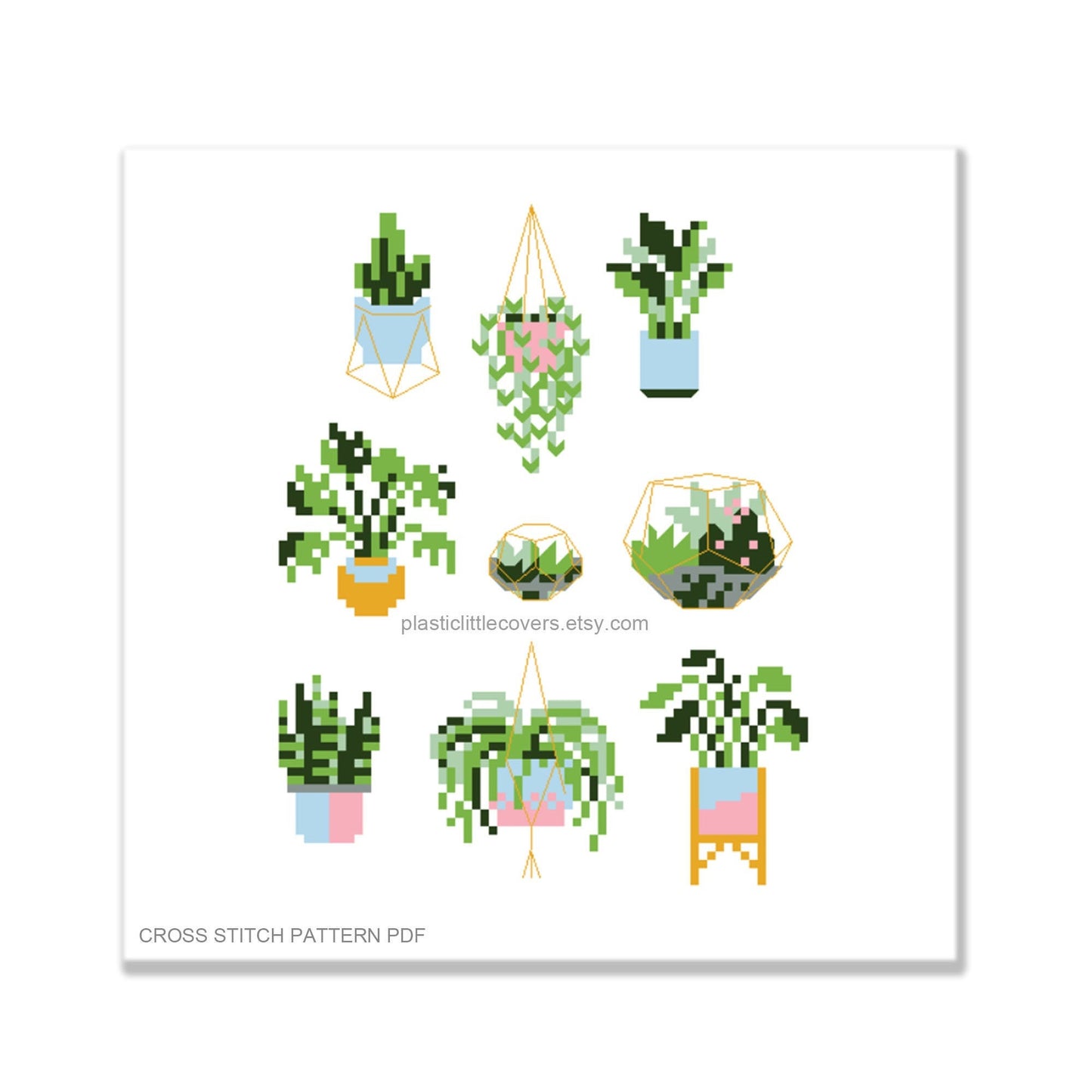 Plant Pals - Cross Stitch Pattern PDF.