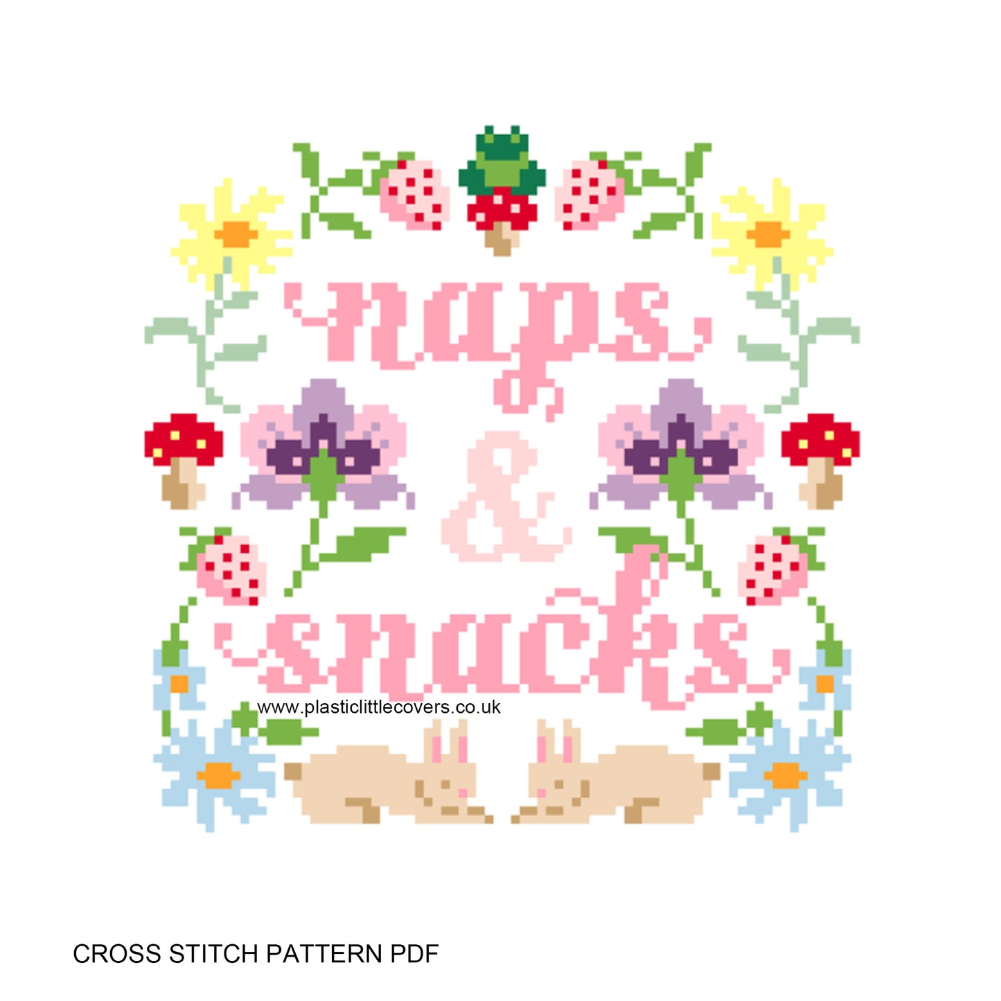 Naps & Snacks - Cross Stitch Pattern PDF.