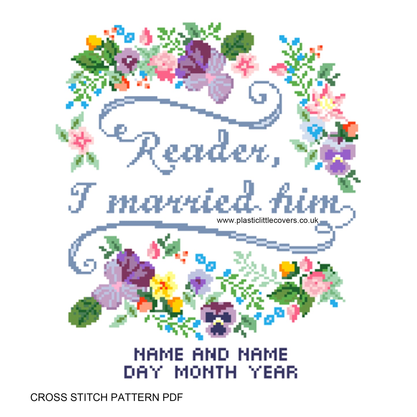 Reader, I Married Him - Cross Stitch Pattern PDF.