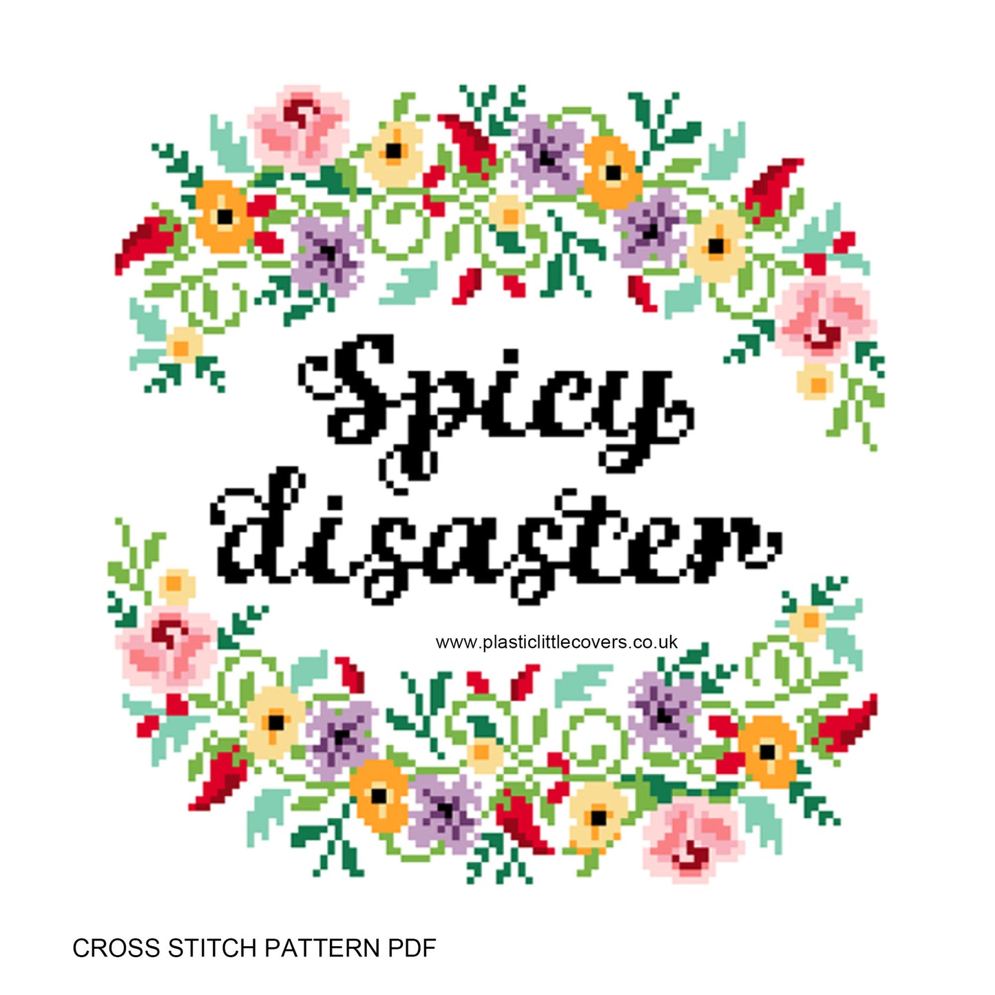 Spicy Disaster - Cross Stitch Pattern PDF.
